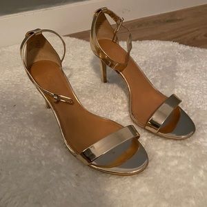 Jcrew gold strappy heels size 8